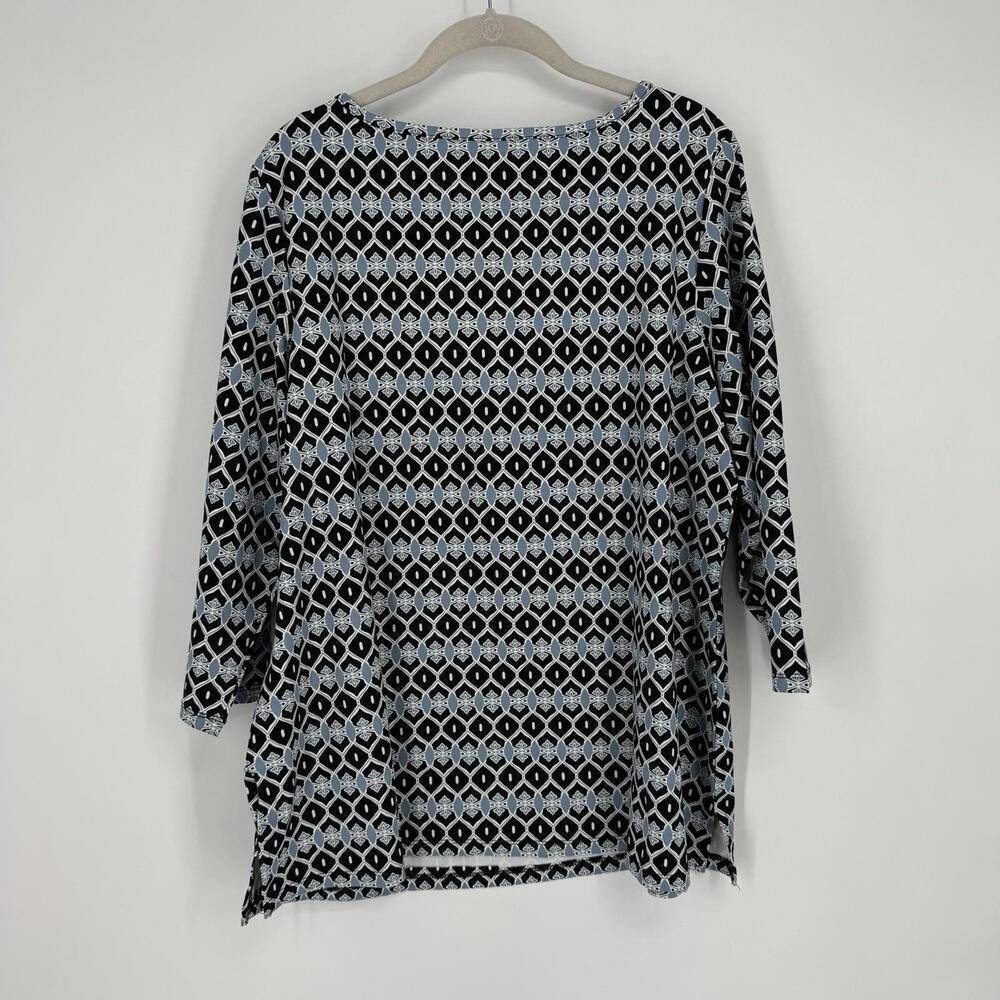 Charter Club shirt womens 1x navy black stretch plus size top work office career - Picture 6 of 6